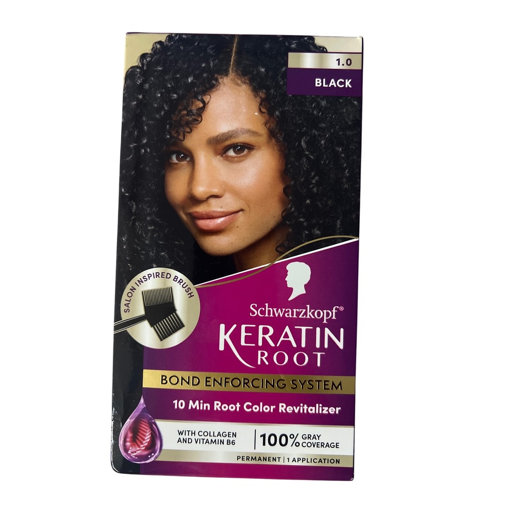 Schwarzkopf Keratin Root 1.0 Black 10 Min Root Color Revitalizer Permanent Dye